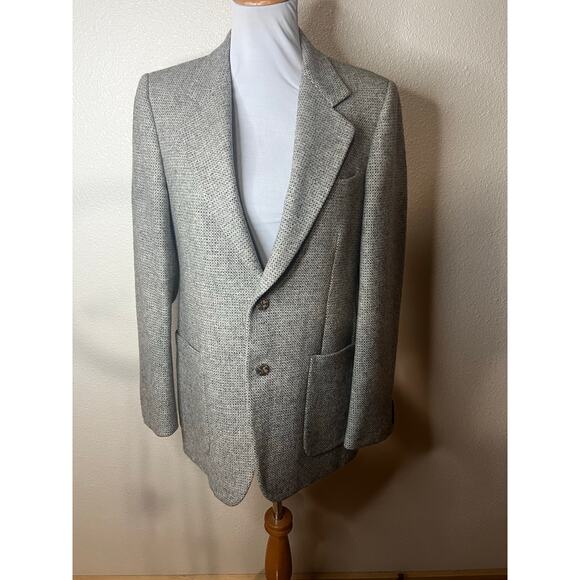 Fillati Italy Vintage 1960s 60s Grey Wool Tweed menswear blazer MENS 40